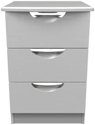 Flora 3 Drawer Bedside Cabinet - Grey Ash
