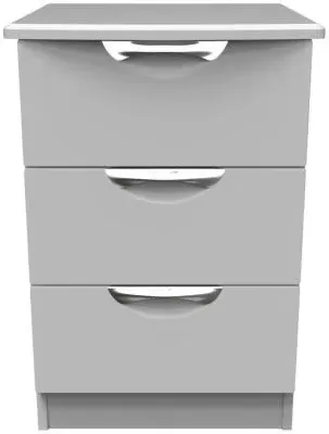 Flora 3 Drawer Bedside Cabinet - Grey image