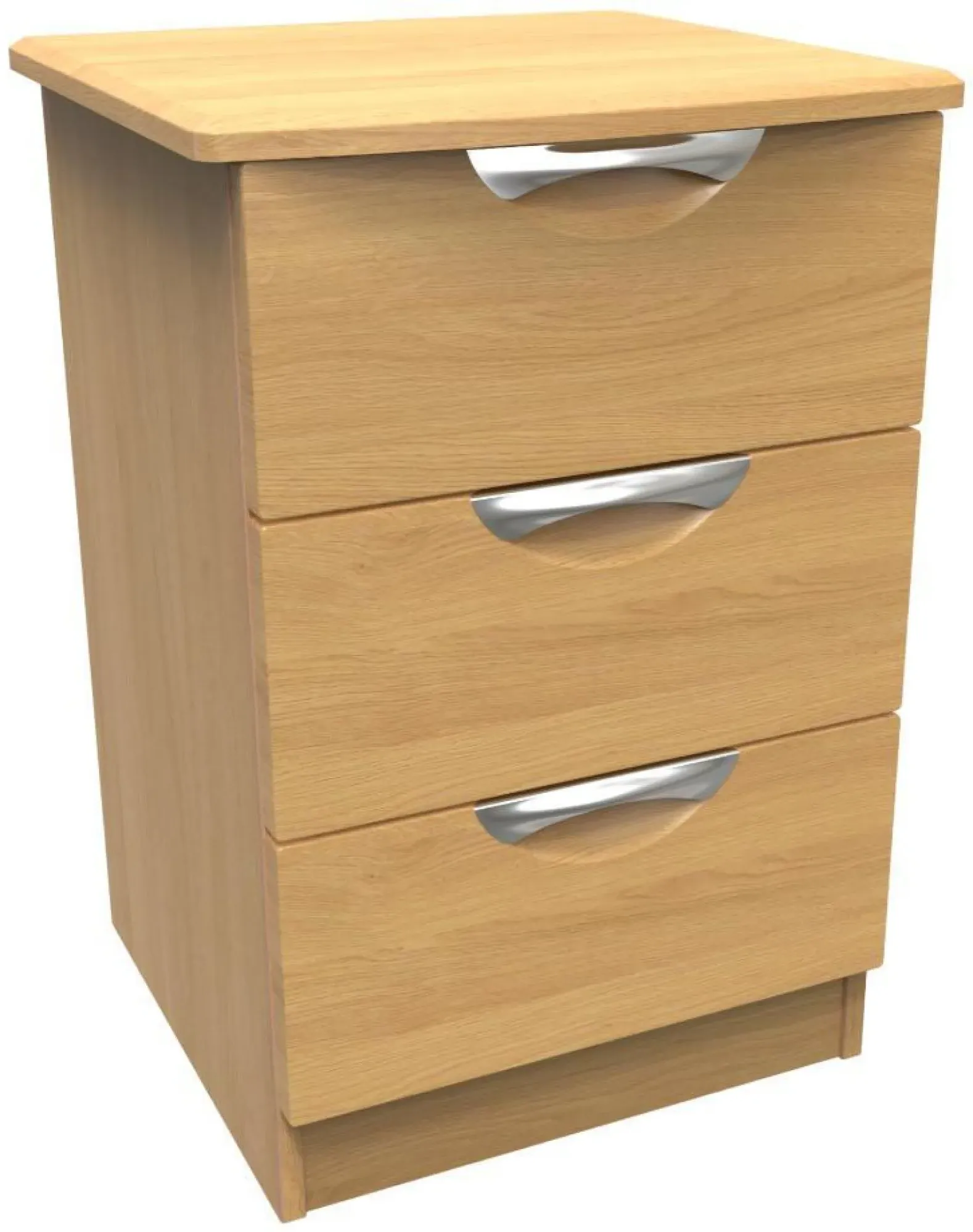 Flora 3 Drawer Bedside Cabinet - Oak