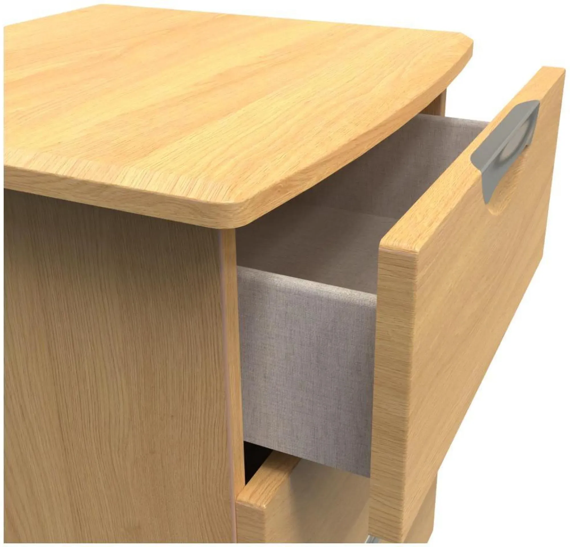 Flora 3 Drawer Bedside Cabinet - Oak