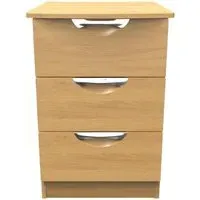 Flora 3 Drawer Bedside Cabinet - Oak