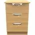Flora 3 Drawer Bedside Cabinet - Oak