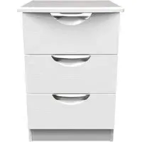 Flora 3 Drawer Bedside Cabinet - White