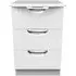 Flora 3 Drawer Bedside Cabinet - White