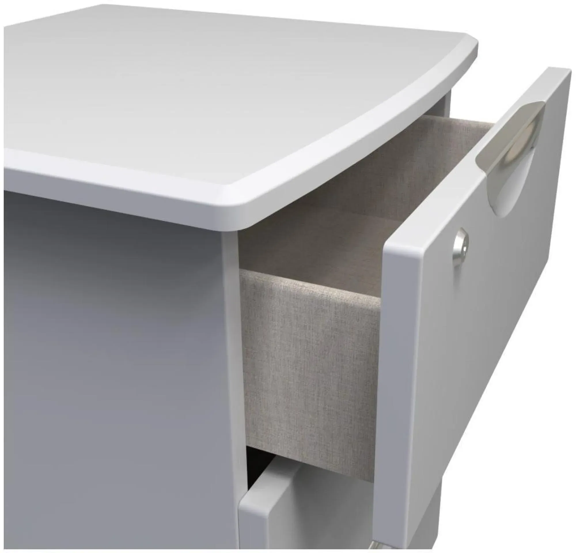 Flora 3 Drawer Bedside Cabinet with Lock - Grey