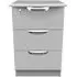 Flora 3 Drawer Bedside Cabinet with Lock - Grey