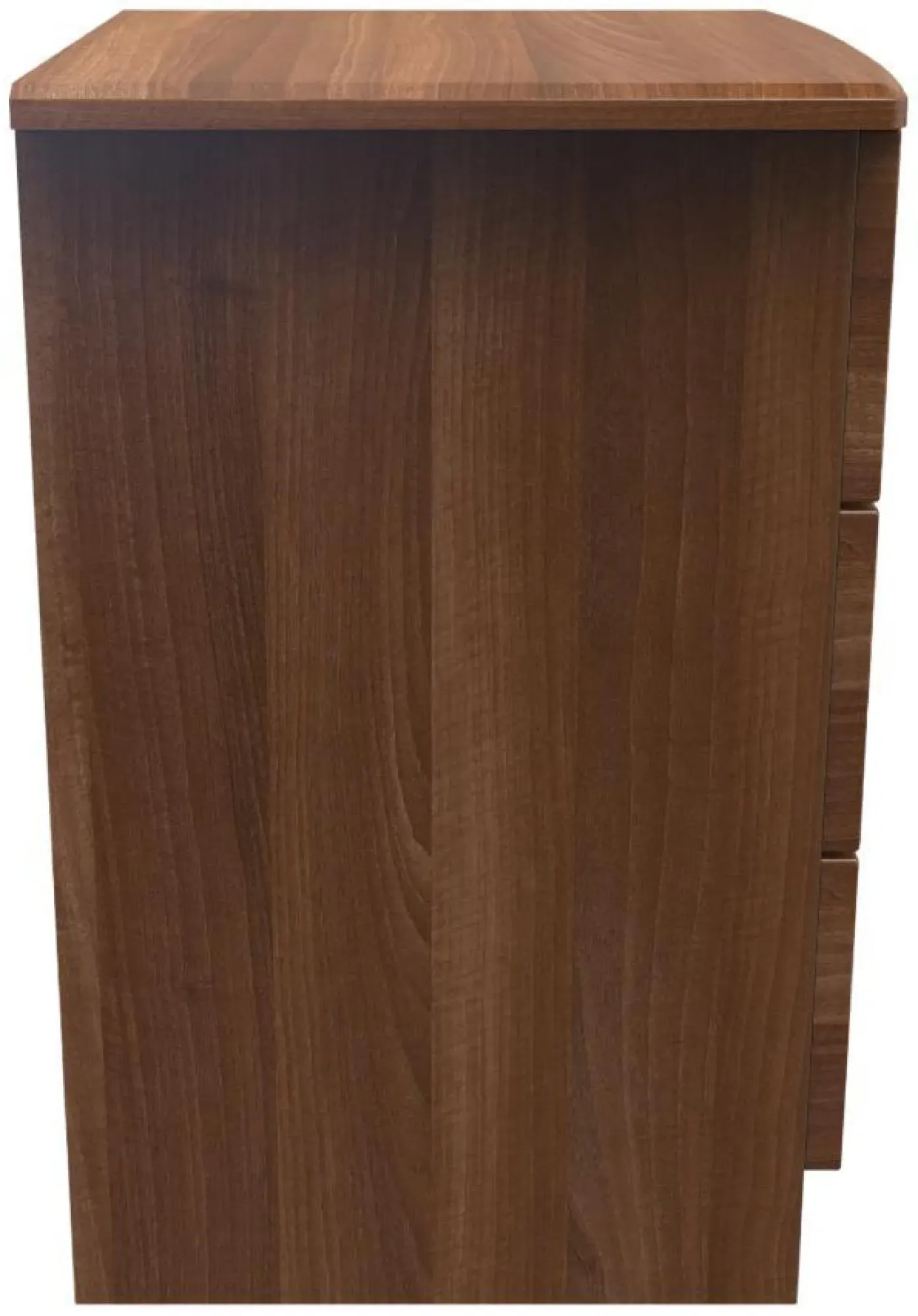 Flora 3 Drawer Bedside Cabinet with Lock - Walnut