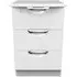 Flora 3 Drawer Bedside Cabinet with Lock - White