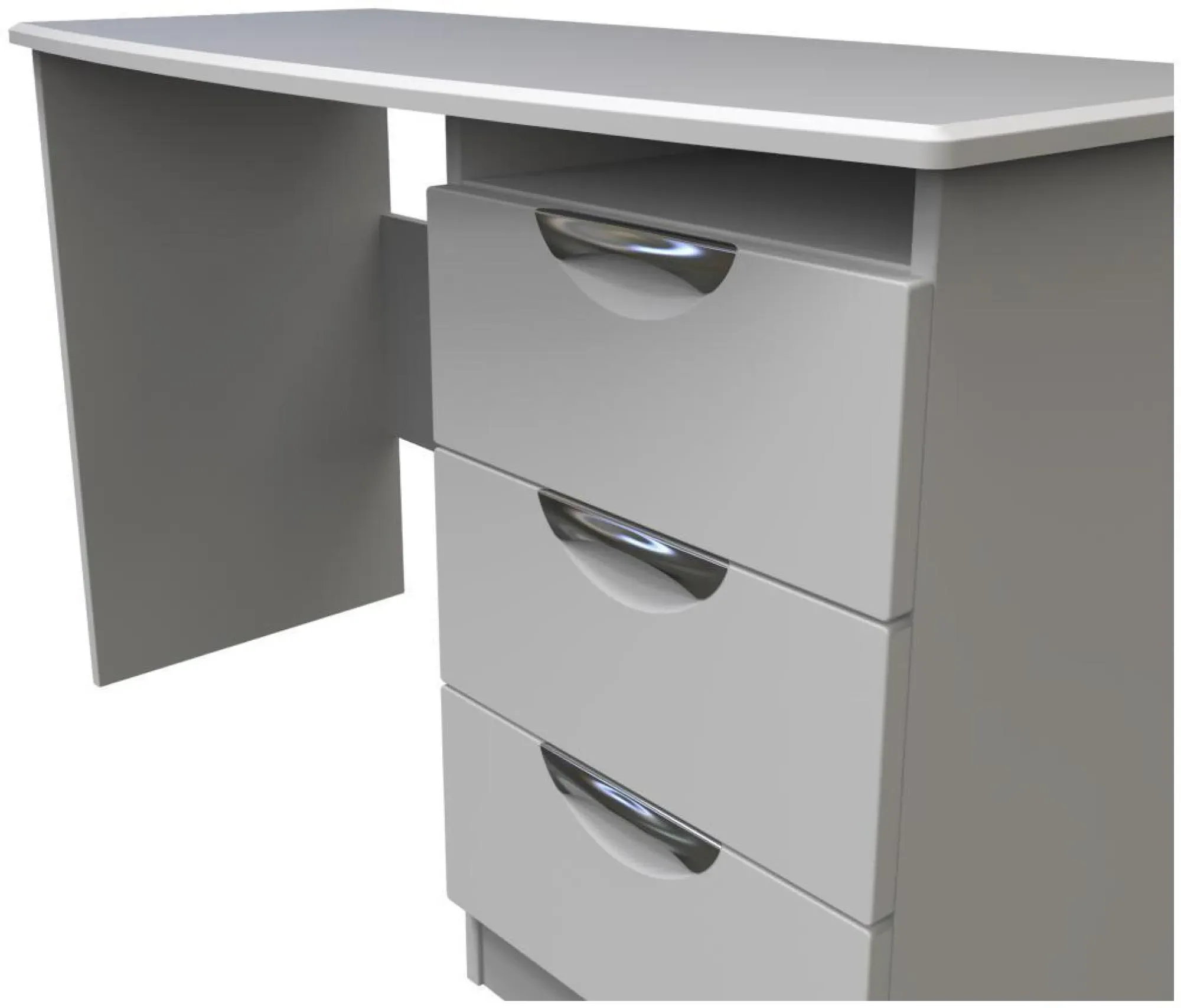 Flora 3 Drawer Desk - Grey