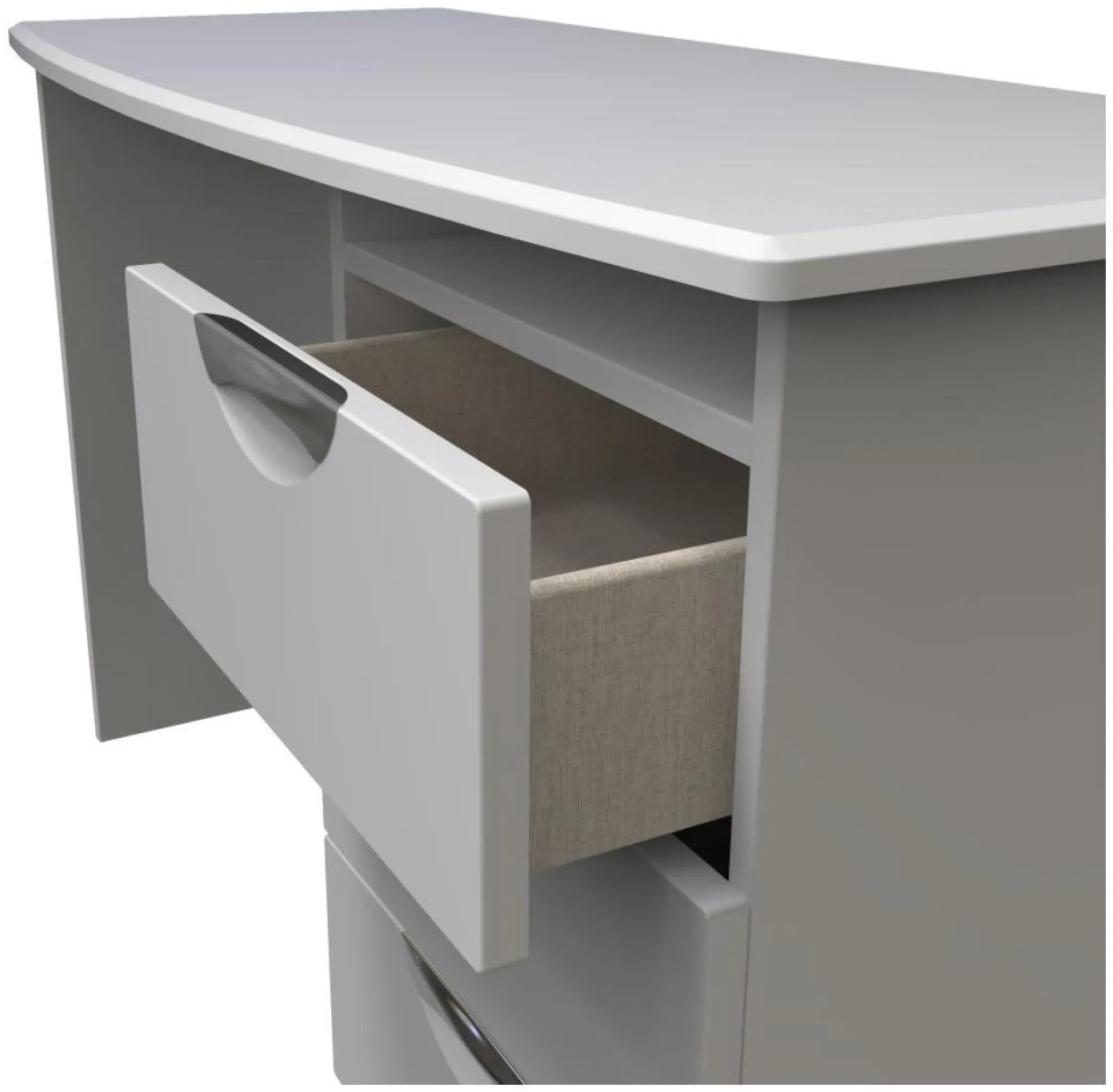 Flora 3 Drawer Desk - Grey