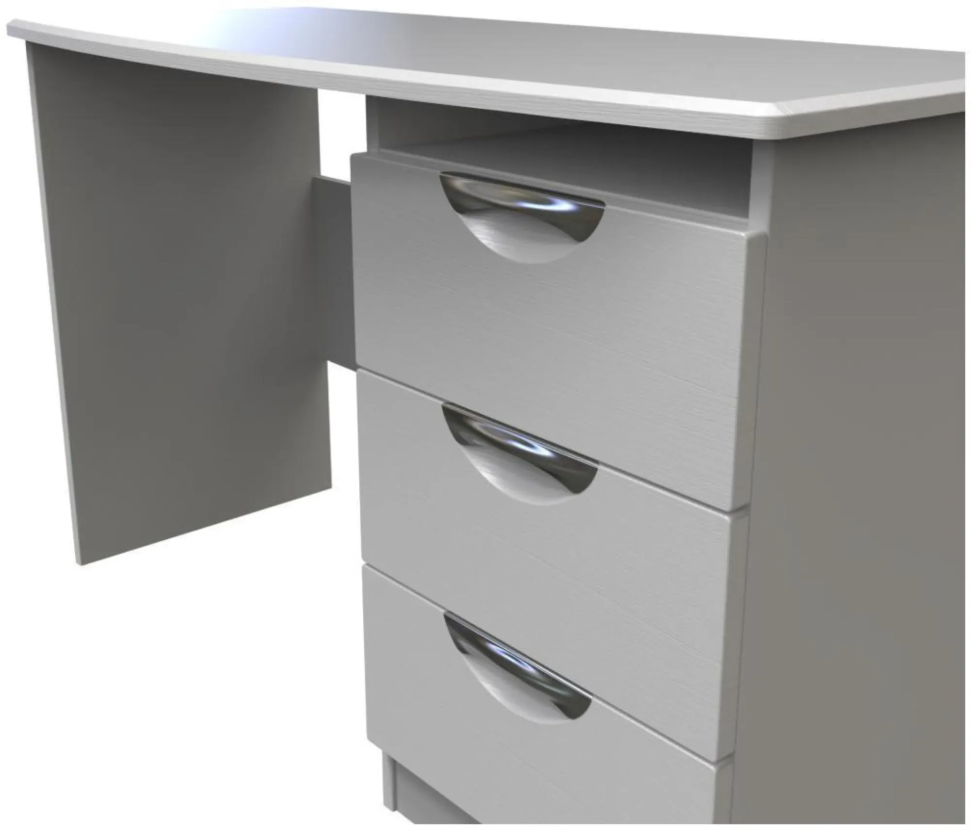 Flora 3 Drawer Desk - Grey Ash