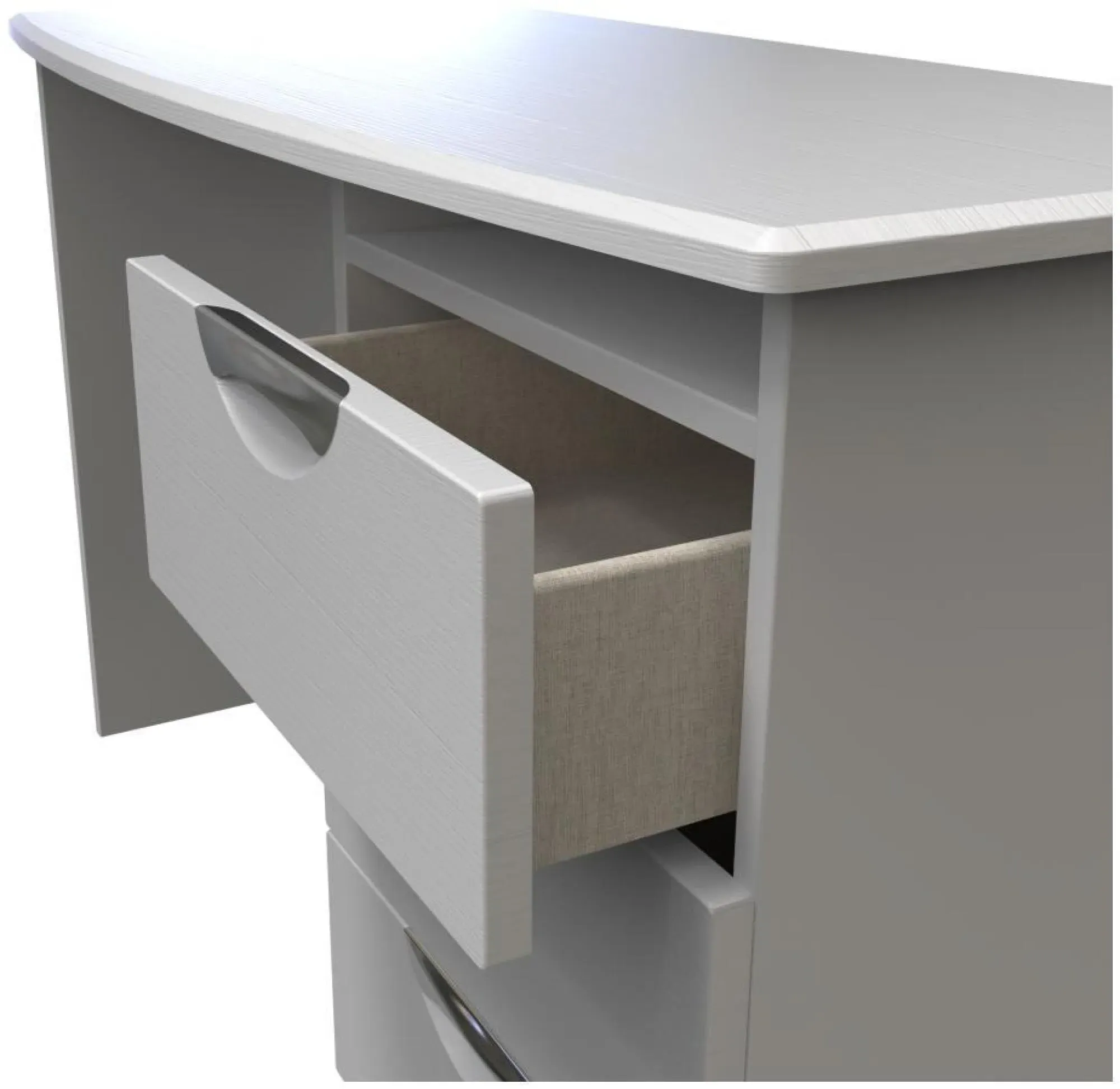 Flora 3 Drawer Desk - Grey Ash