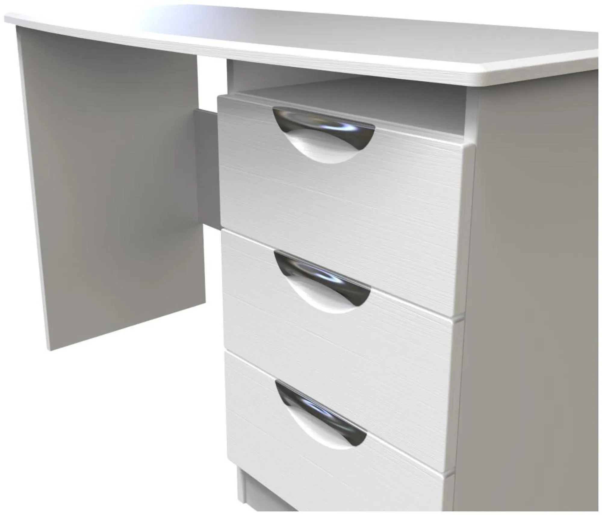 Flora 3 Drawer Desk - White Ash
