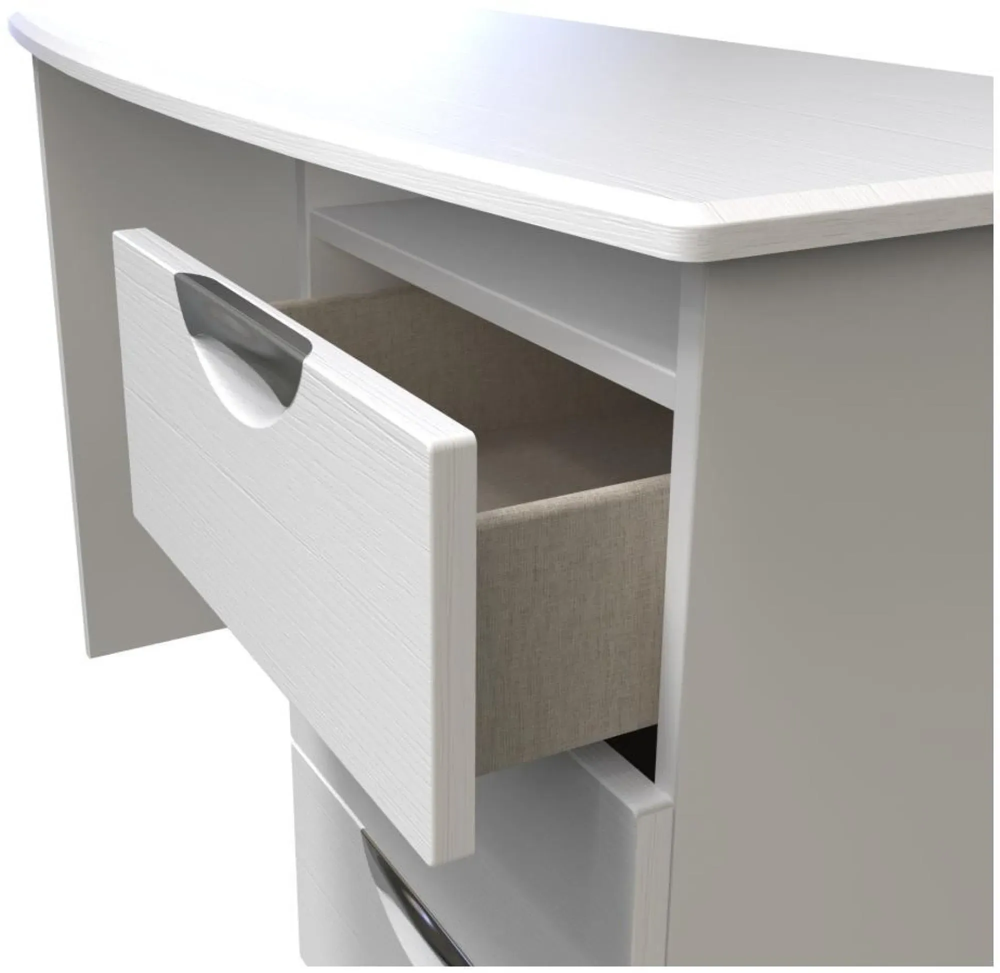 Flora 3 Drawer Desk - White Ash
