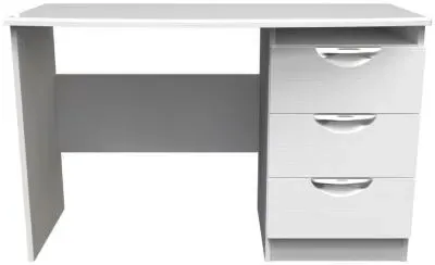 Flora 3 Drawer Desk - White Ash