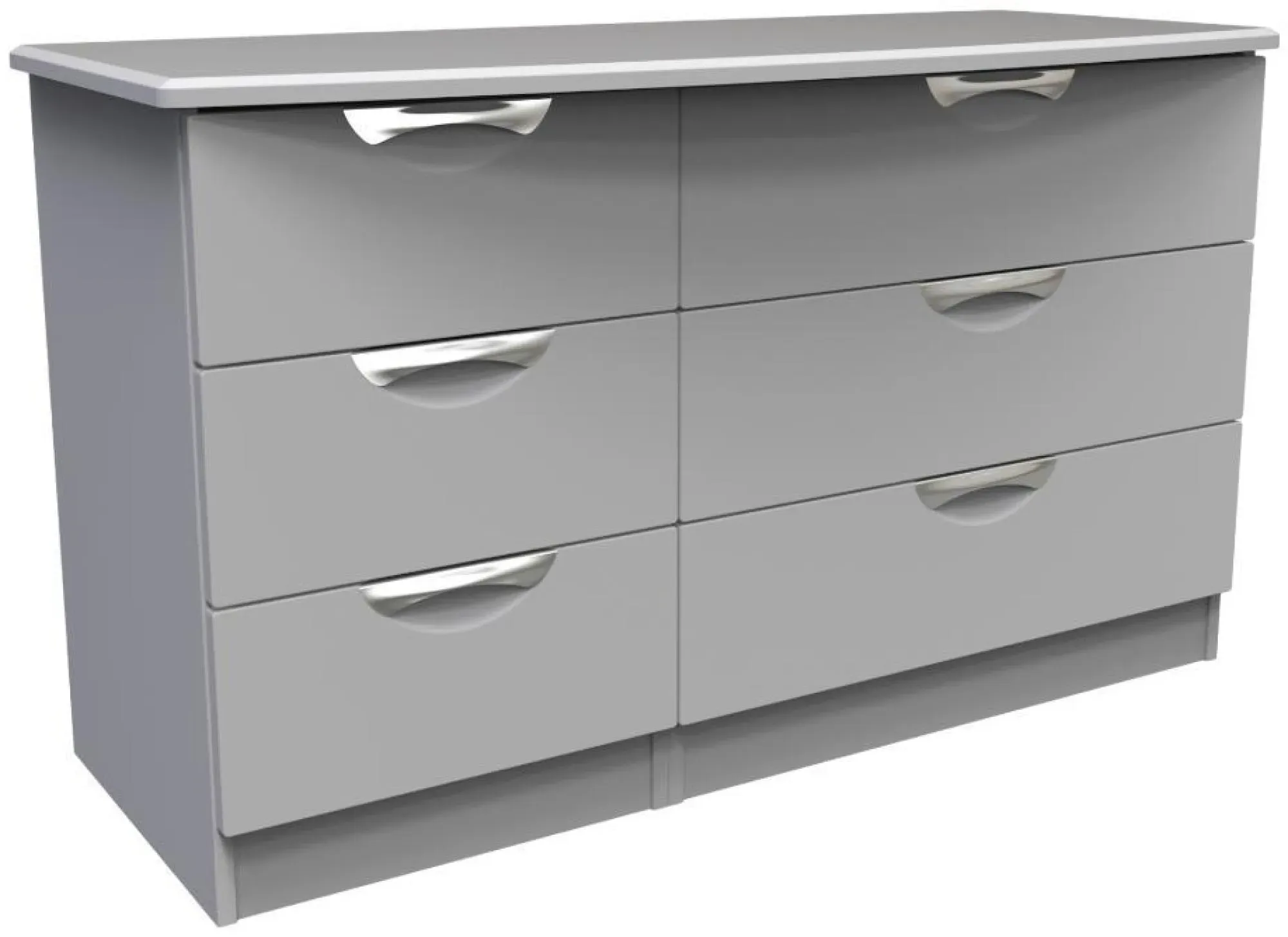 Flora 6 Drawer Midi Dresser - Grey