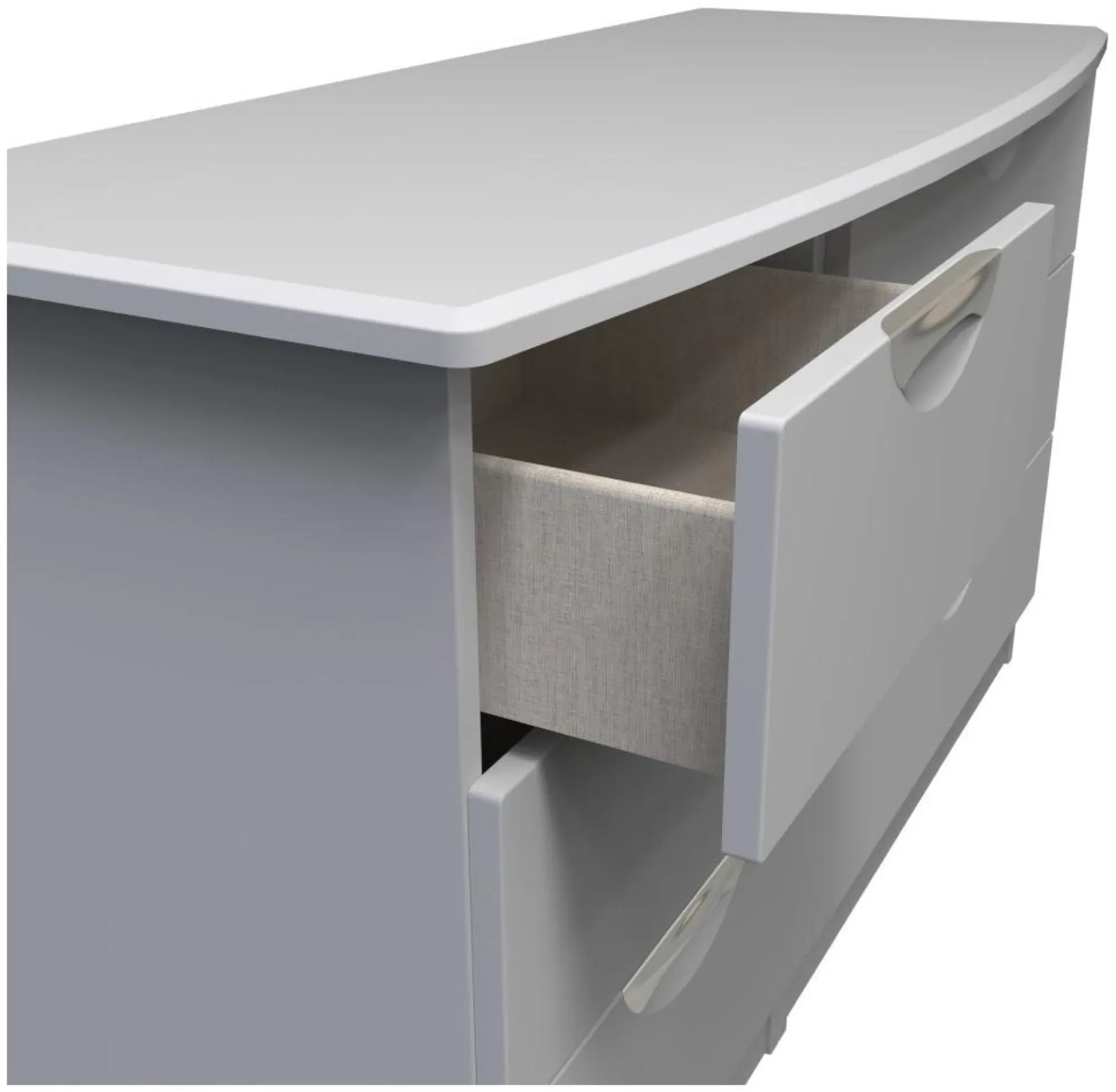 Flora 6 Drawer Midi Dresser - Grey