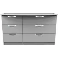 Flora 6 Drawer Midi Dresser - Grey