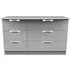 Flora 6 Drawer Midi Dresser - Grey