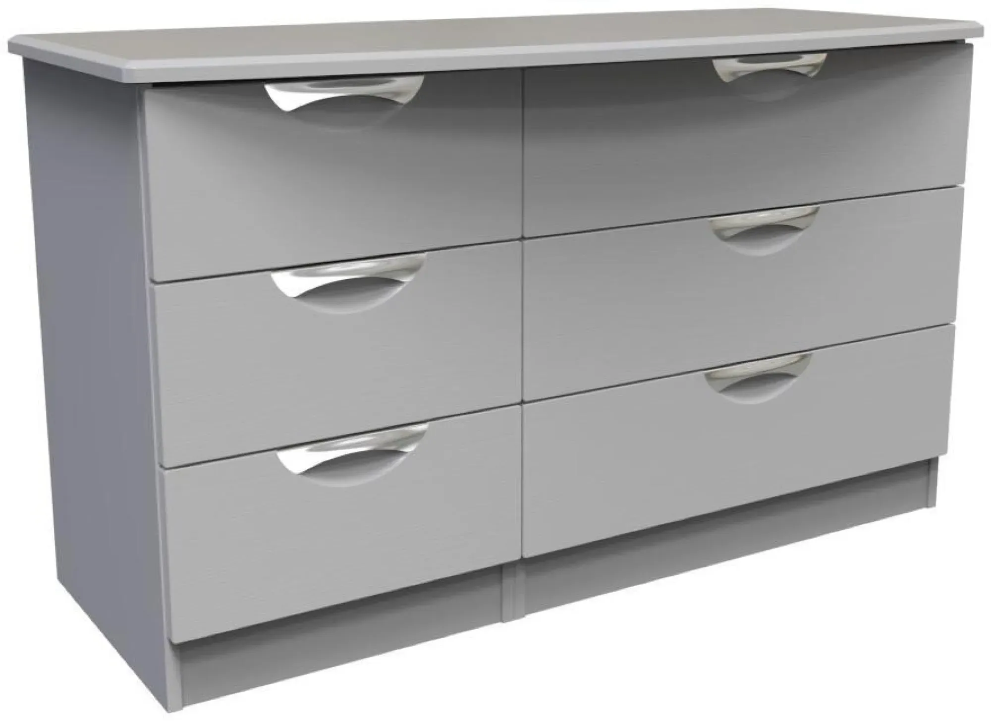 Flora 6 Drawer Midi Dresser - Grey Ash