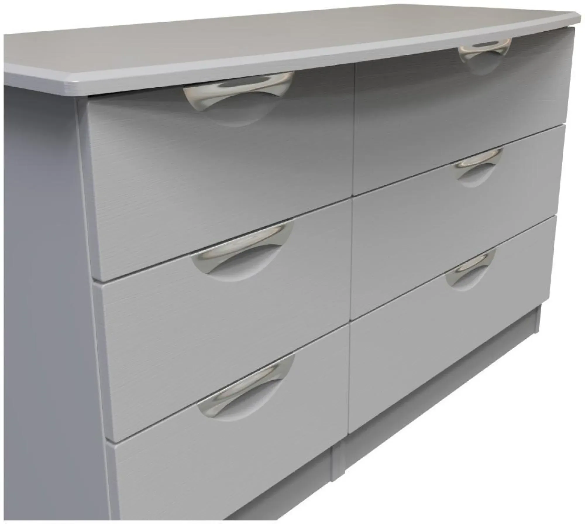 Flora 6 Drawer Midi Dresser - Grey Ash