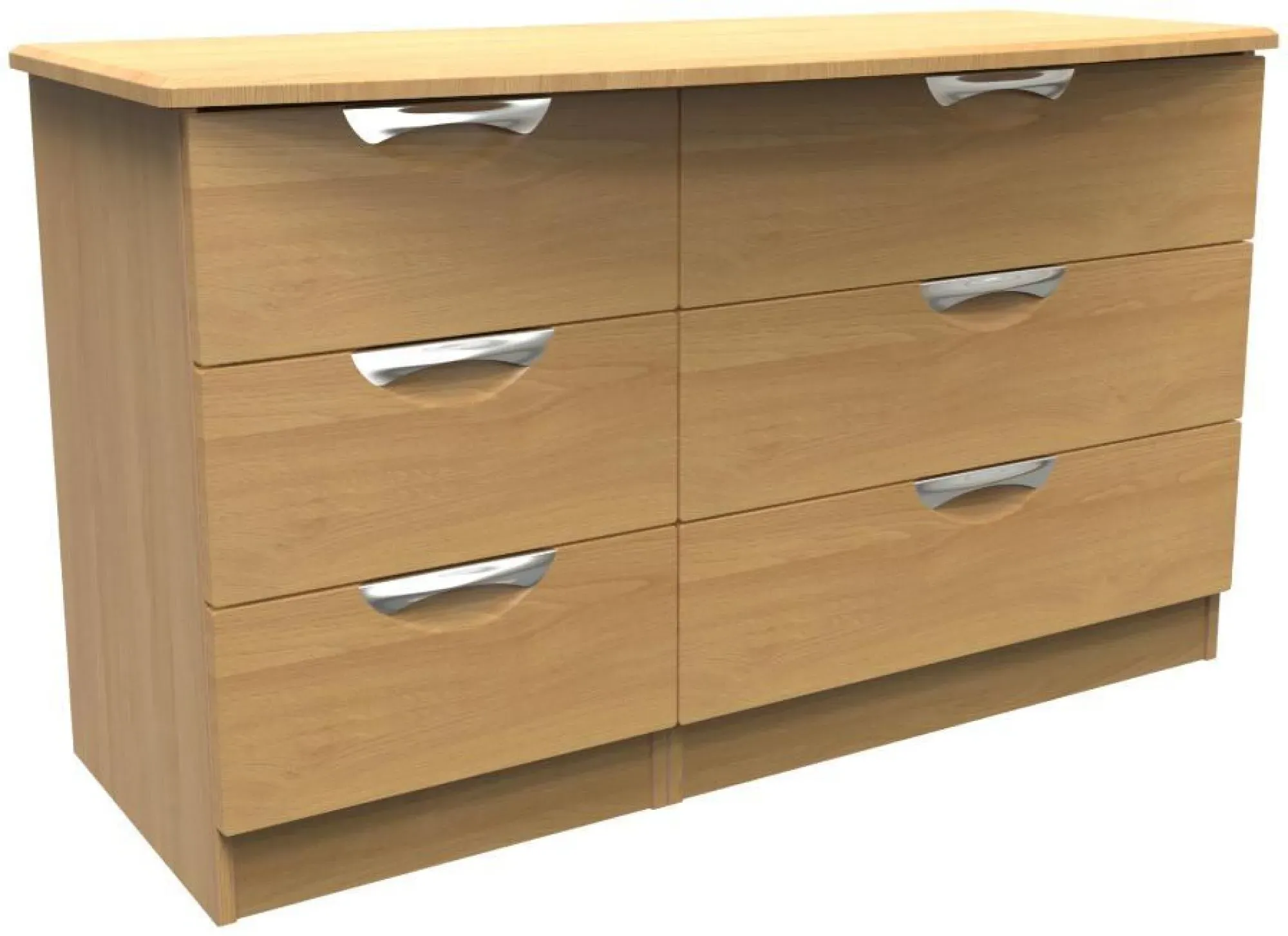Flora 6 Drawer Midi Dresser - Oak