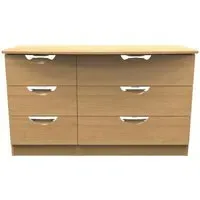 Flora 6 Drawer Midi Dresser - Oak