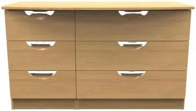 Flora 6 Drawer Midi Dresser - Oak