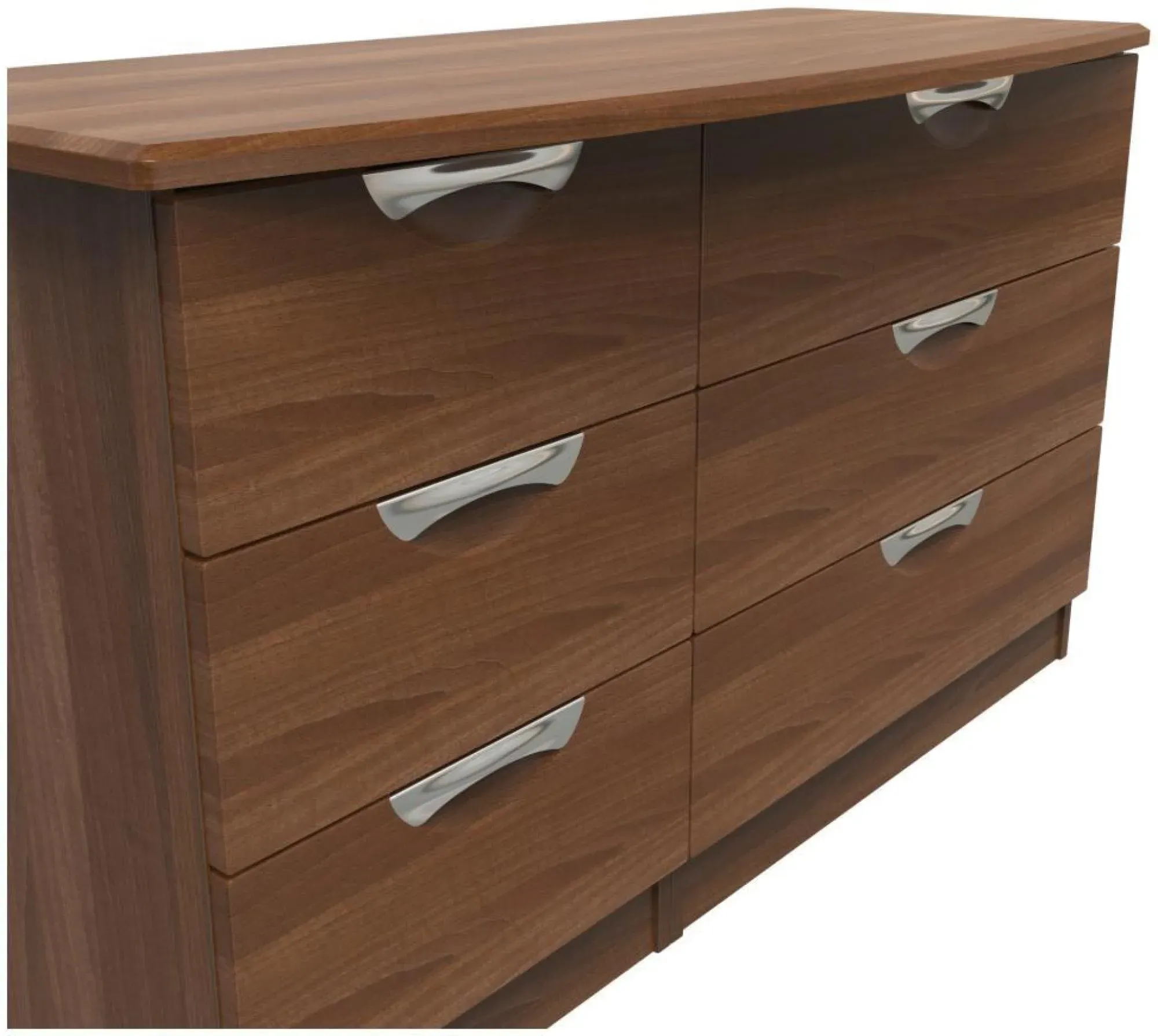 Flora 6 Drawer Midi Dresser - Walnut