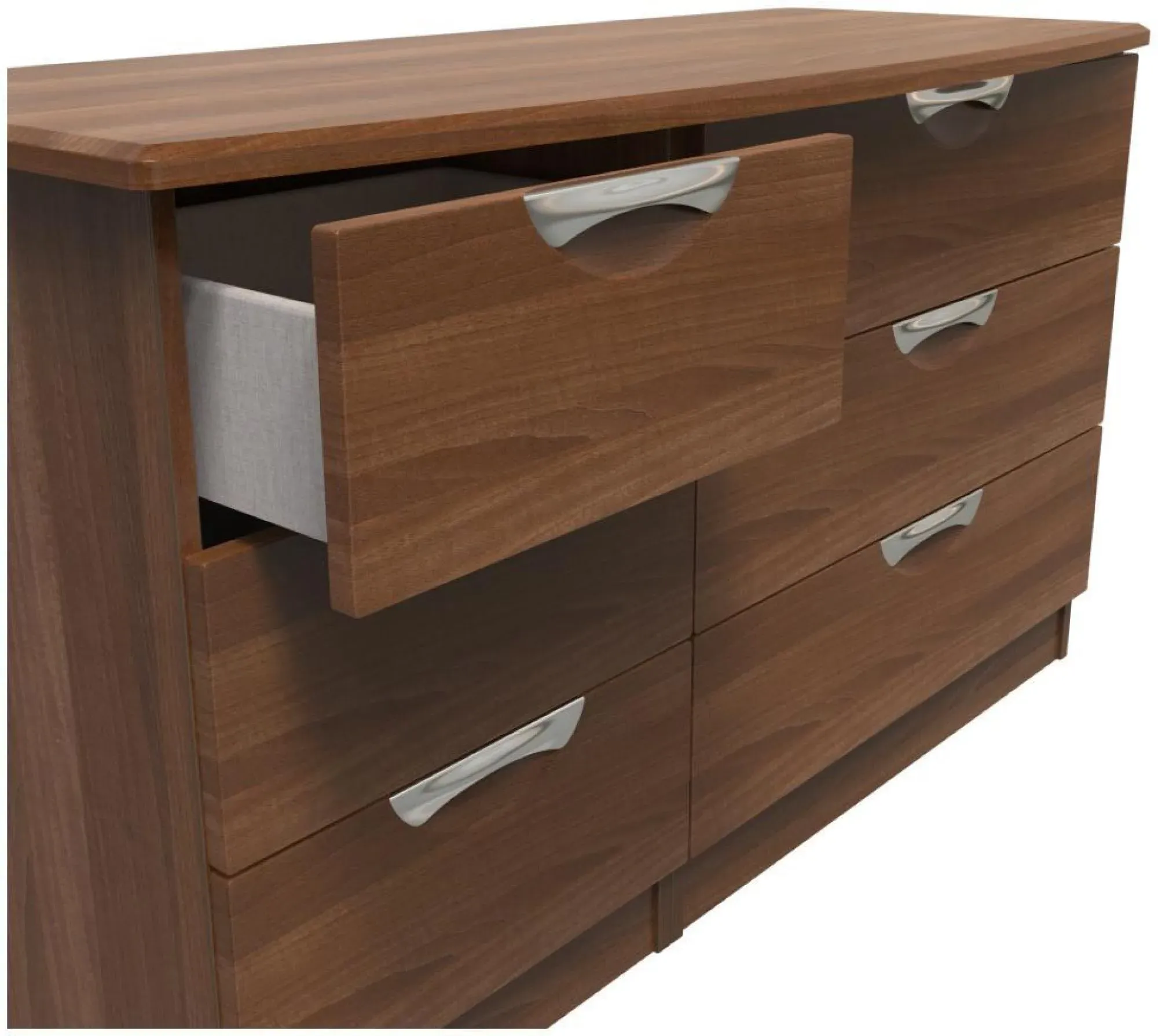 Flora 6 Drawer Midi Dresser - Walnut