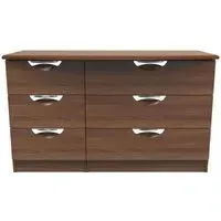 Flora 6 Drawer Midi Dresser - Walnut