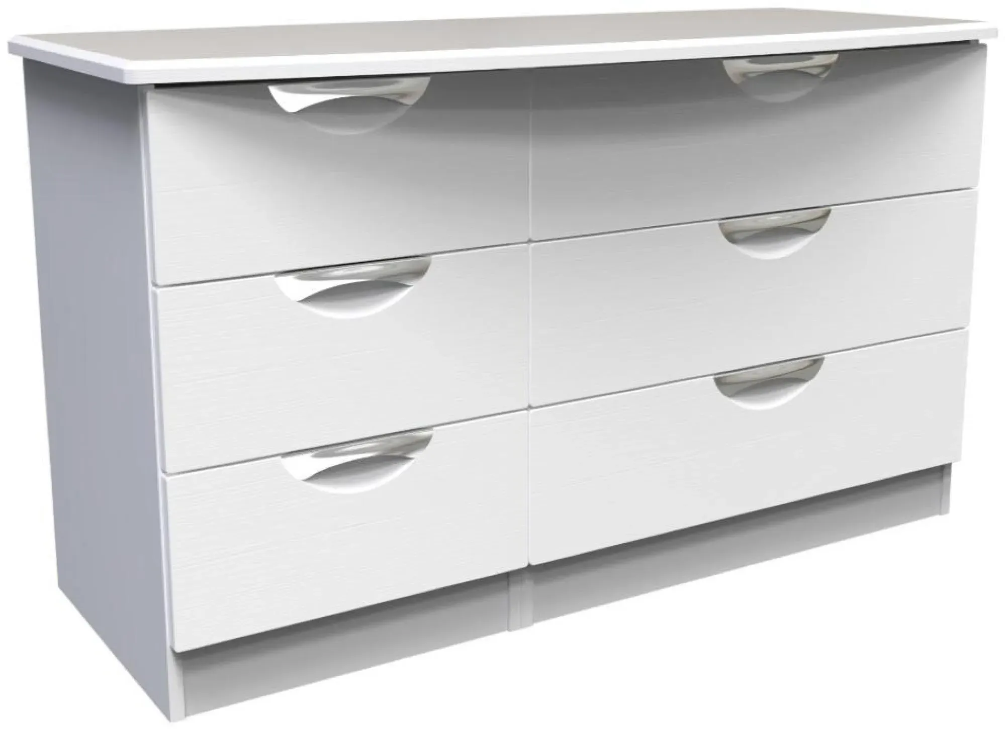 Flora 6 Drawer Midi Dresser - White