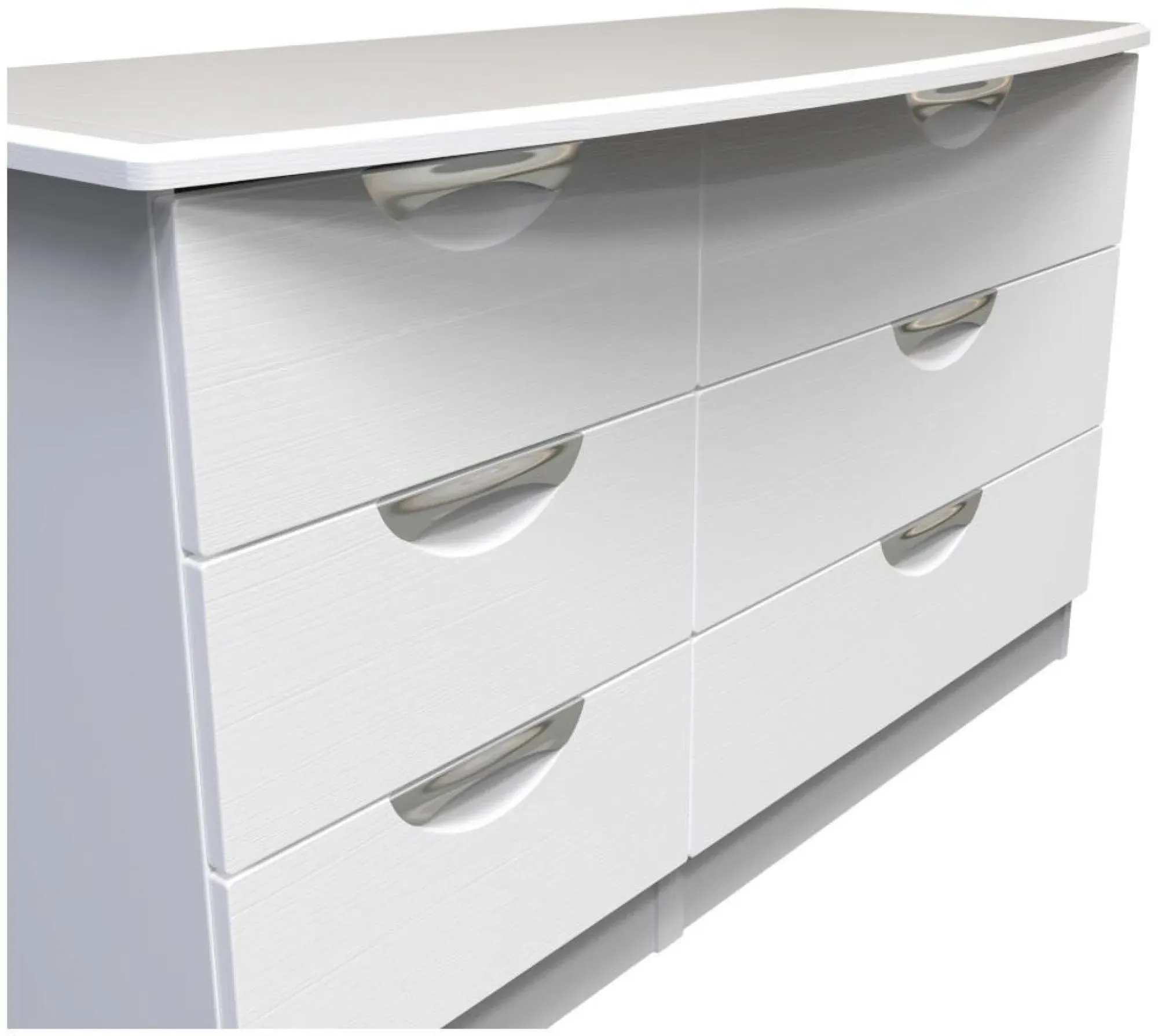 Flora 6 Drawer Midi Dresser - White
