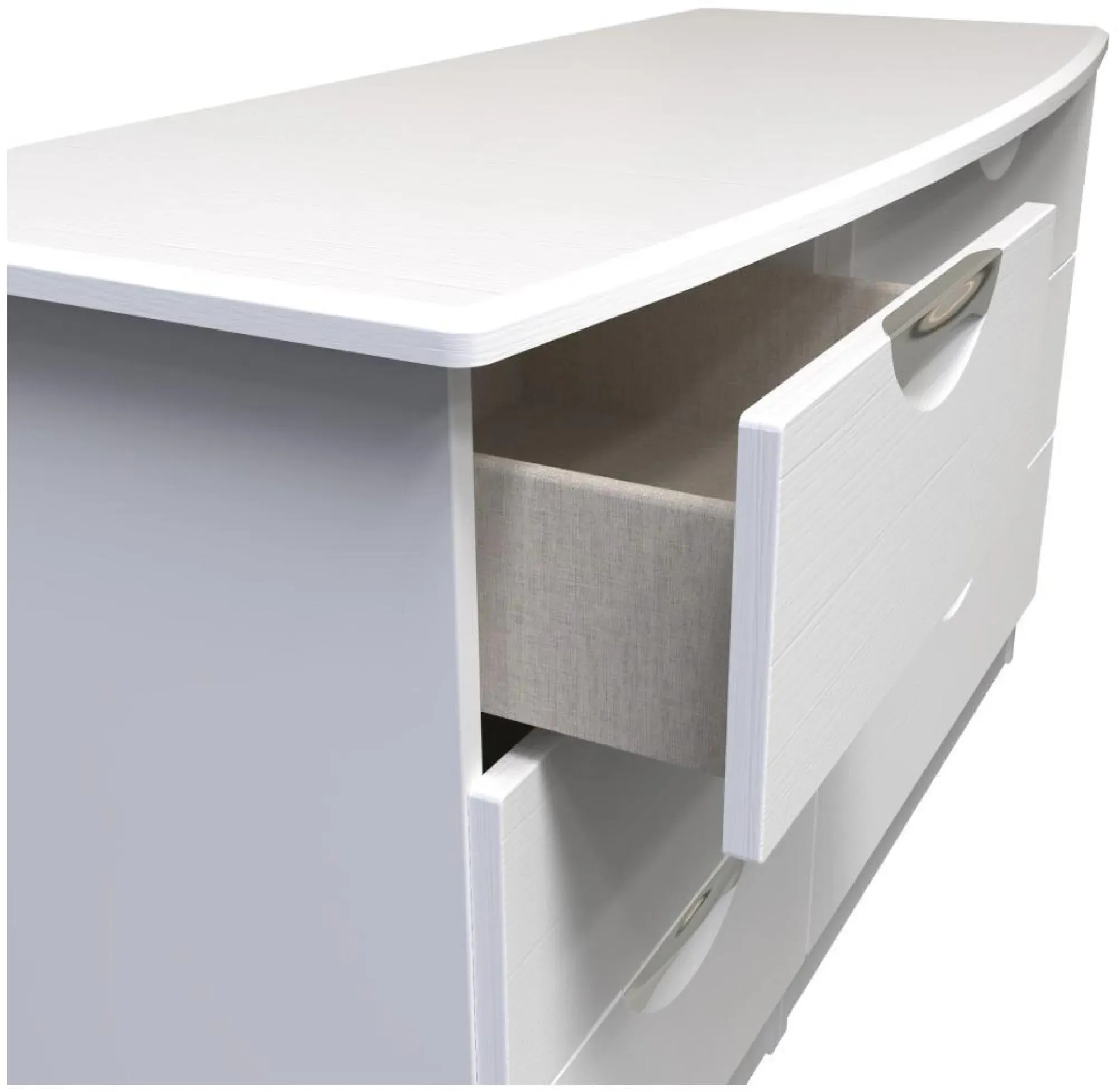 Flora 6 Drawer Midi Dresser - White