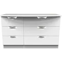 Flora 6 Drawer Midi Dresser - White