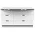 Flora 6 Drawer Midi Dresser - White