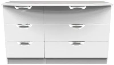Flora 6 Drawer Midi Dresser - White