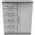 Gina 1 Door Midi Wardrobe - Grey