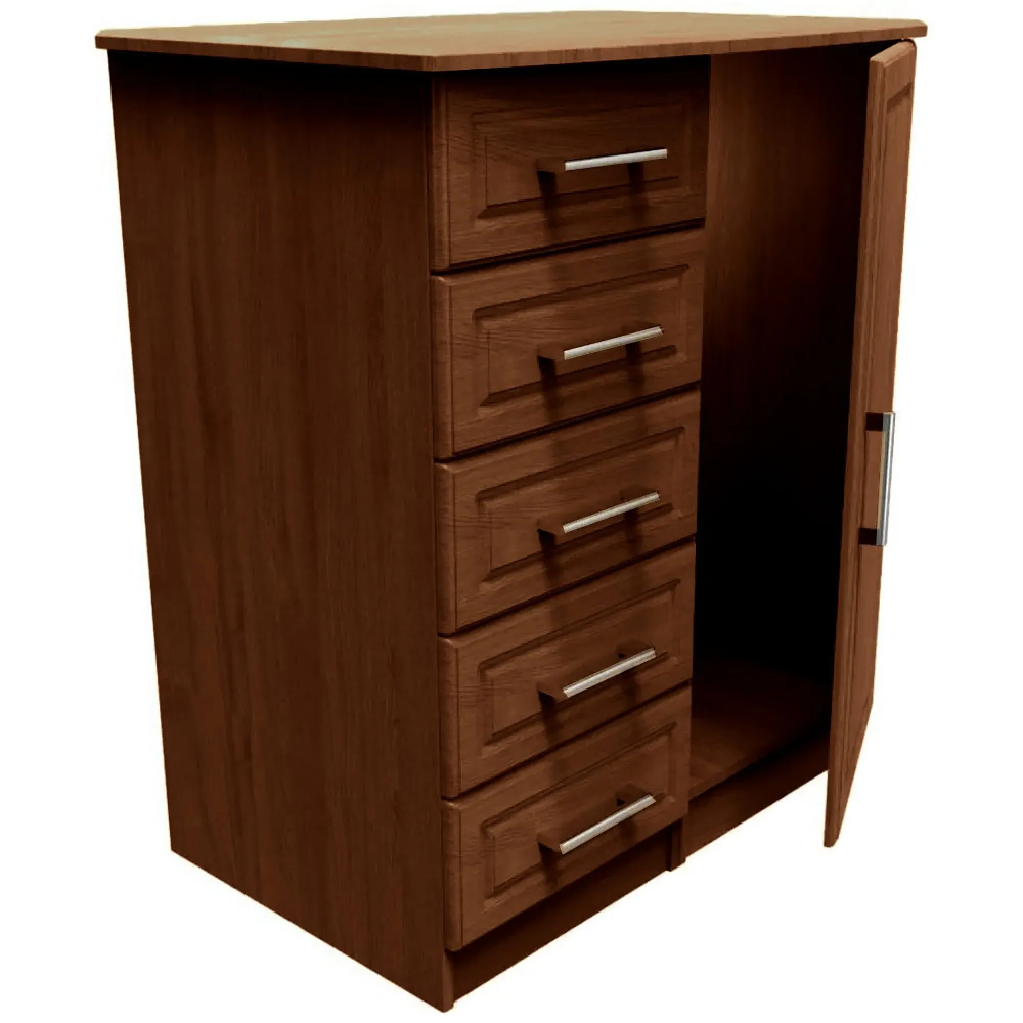 Gina 1 Door Midi Wardrobe - Walnut