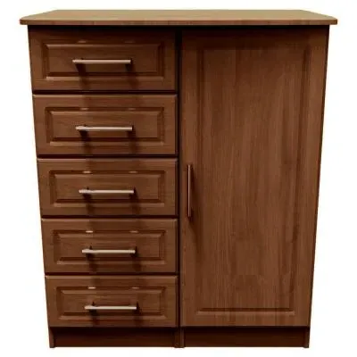 Gina 1 Door Midi Wardrobe - Walnut