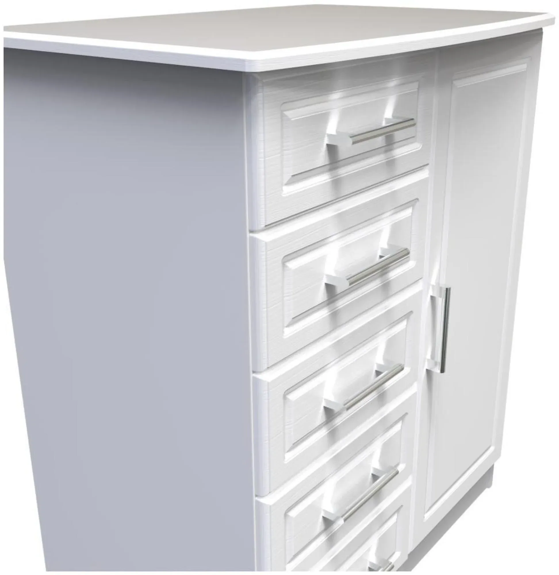 Gina 1 Door Midi Wardrobe - White