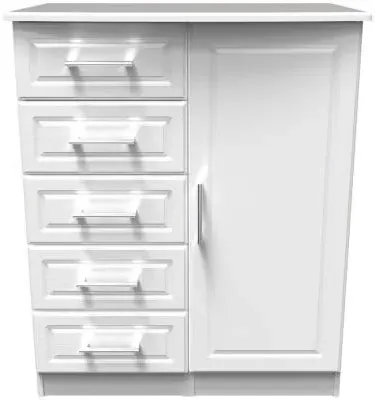 Gina 1 Door Midi Wardrobe - White