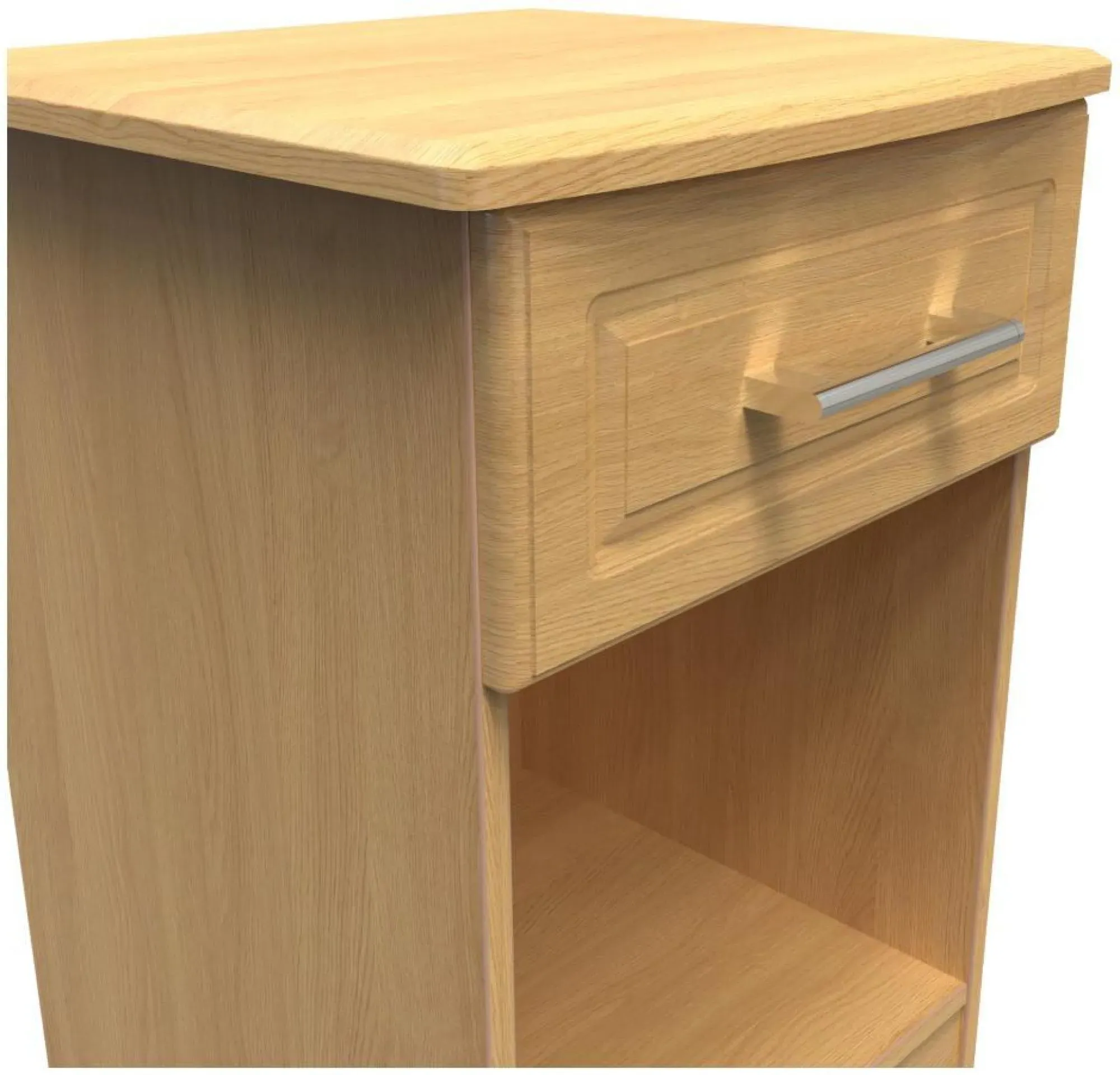 Gina 1 Drawer Bedside Cabinet - Oak