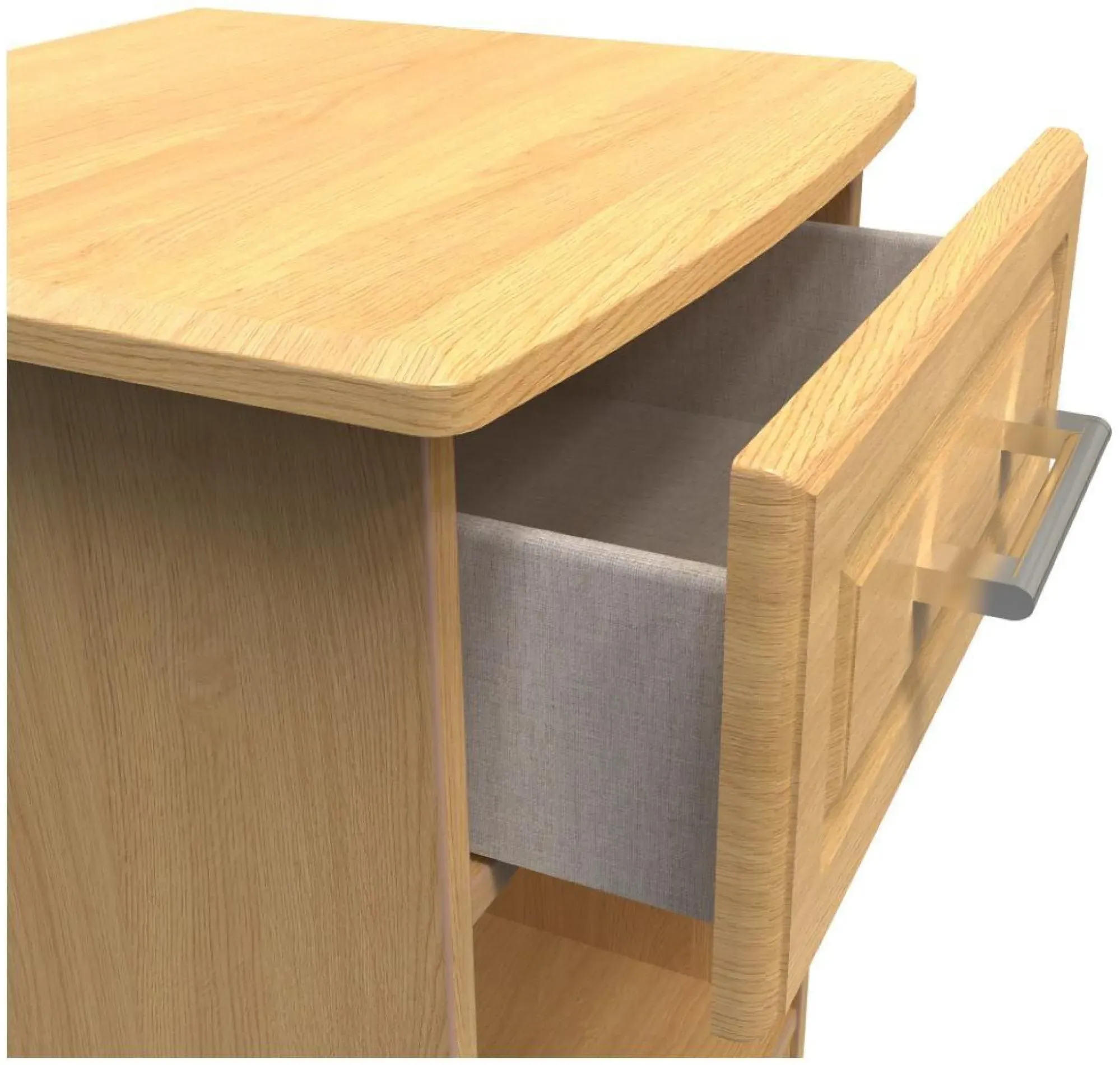 Gina 1 Drawer Bedside Cabinet - Oak