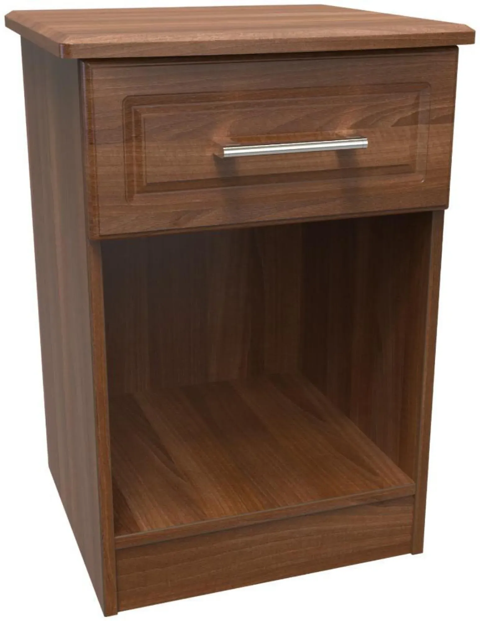 Gina 1 Drawer Bedside Cabinet - Walnut