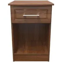 Gina 1 Drawer Bedside Cabinet - Walnut