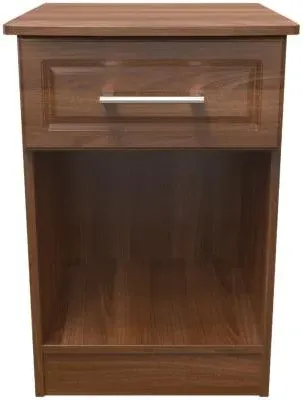 Gina 1 Drawer Bedside Cabinet - Walnut