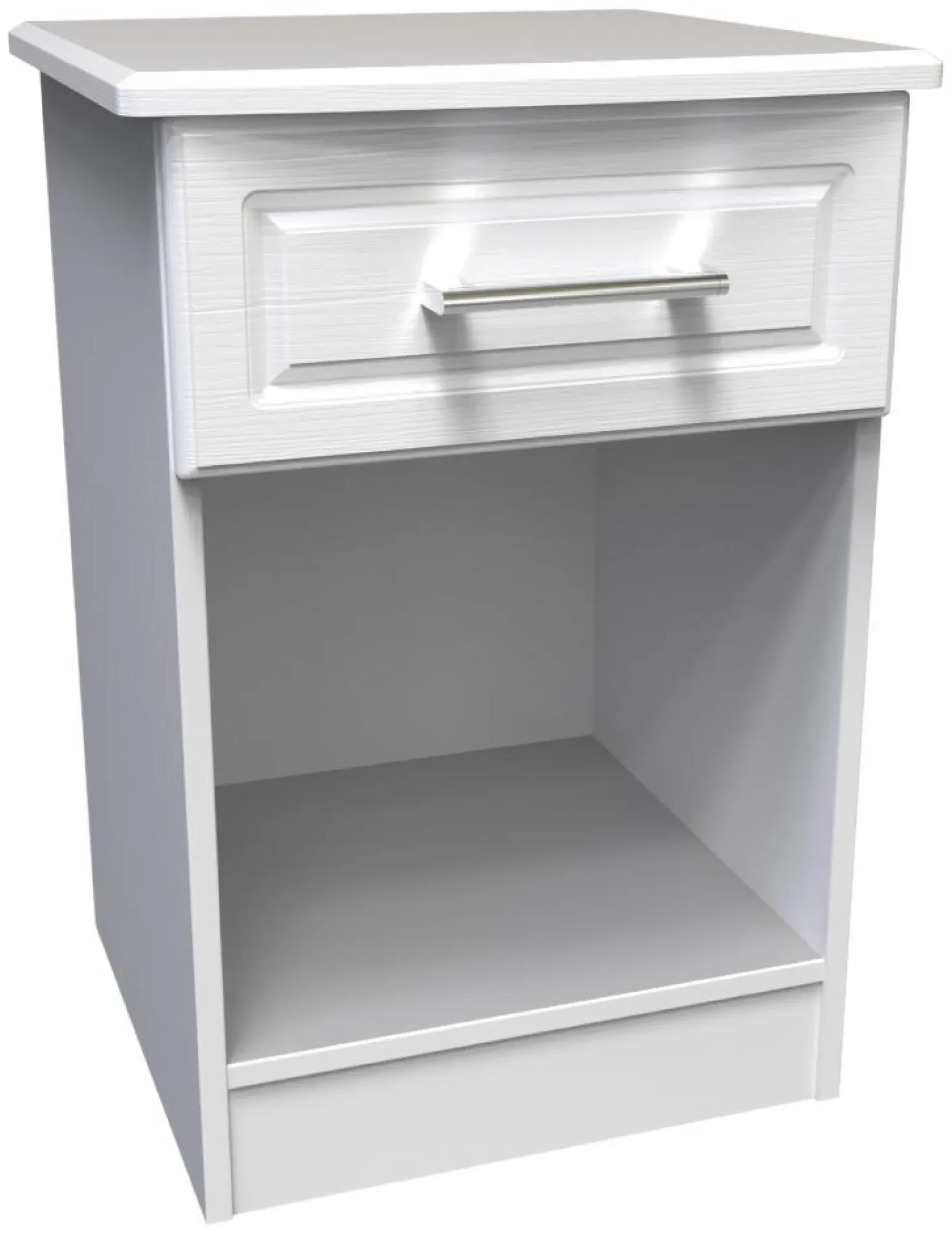 Gina 1 Drawer Bedside Cabinet - White Ash