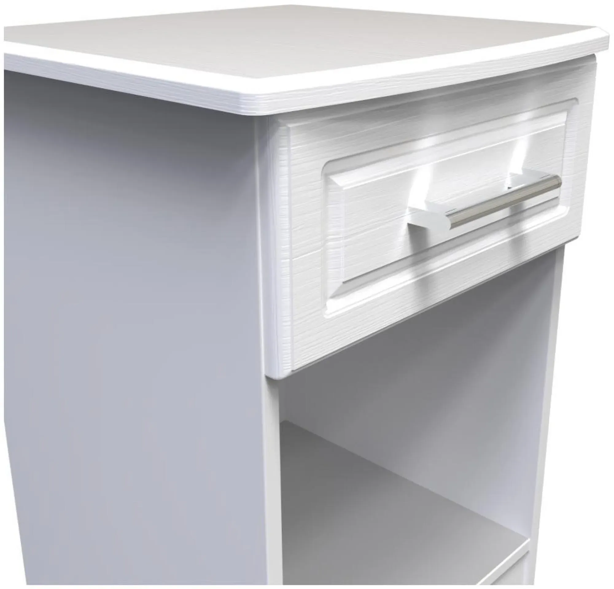 Gina 1 Drawer Bedside Cabinet - White Ash