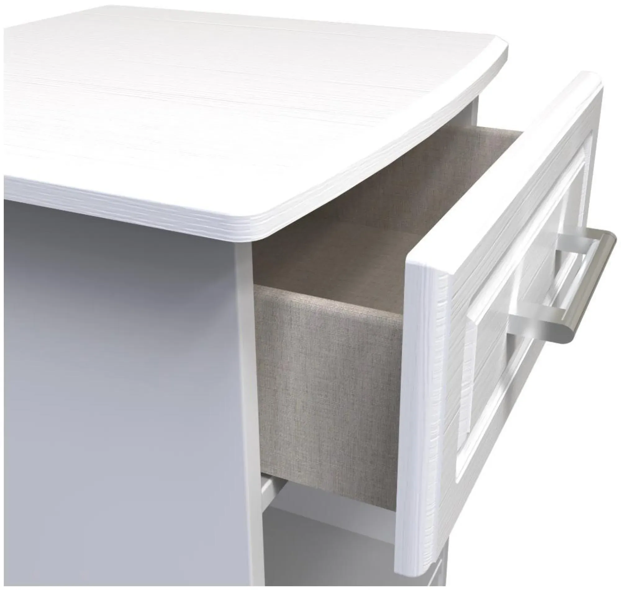 Gina 1 Drawer Bedside Cabinet - White Ash